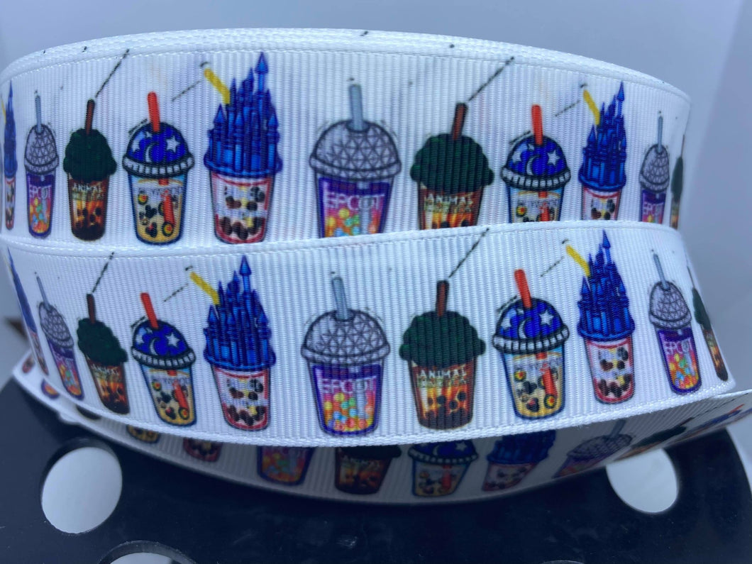 CLEARANCE 1 yard 1 inch WDW Parks Sipper cups Grosgrain Ribbon - Park food/ snacks
