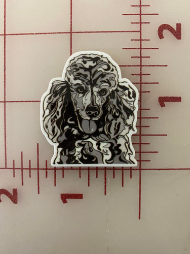 Standard Poodle Flat back Printed Resin
