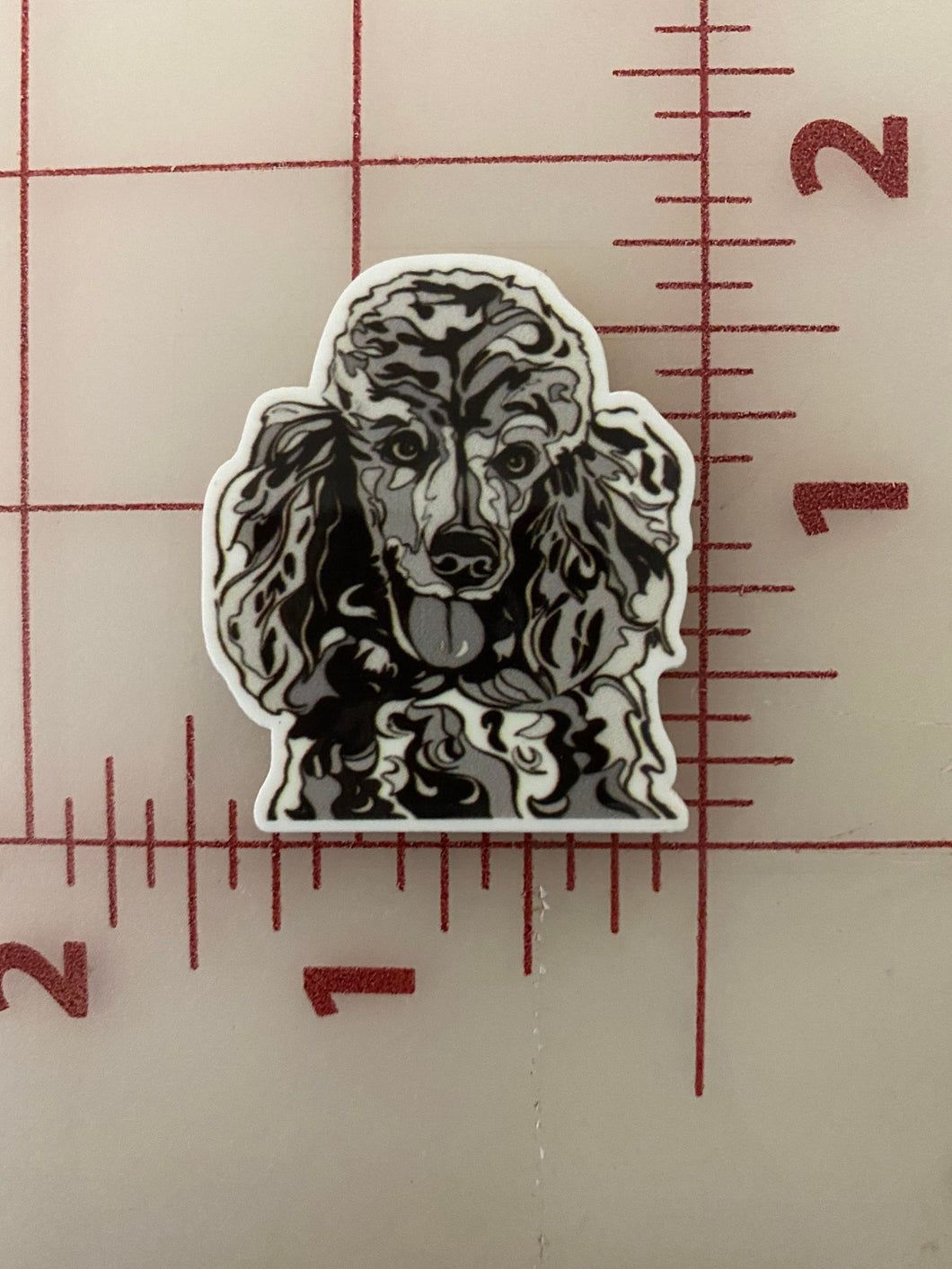 Standard Poodle Flat back Printed Resin