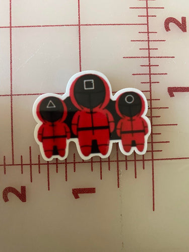 Squid Games Show Red Guards Flat back Printed Resin