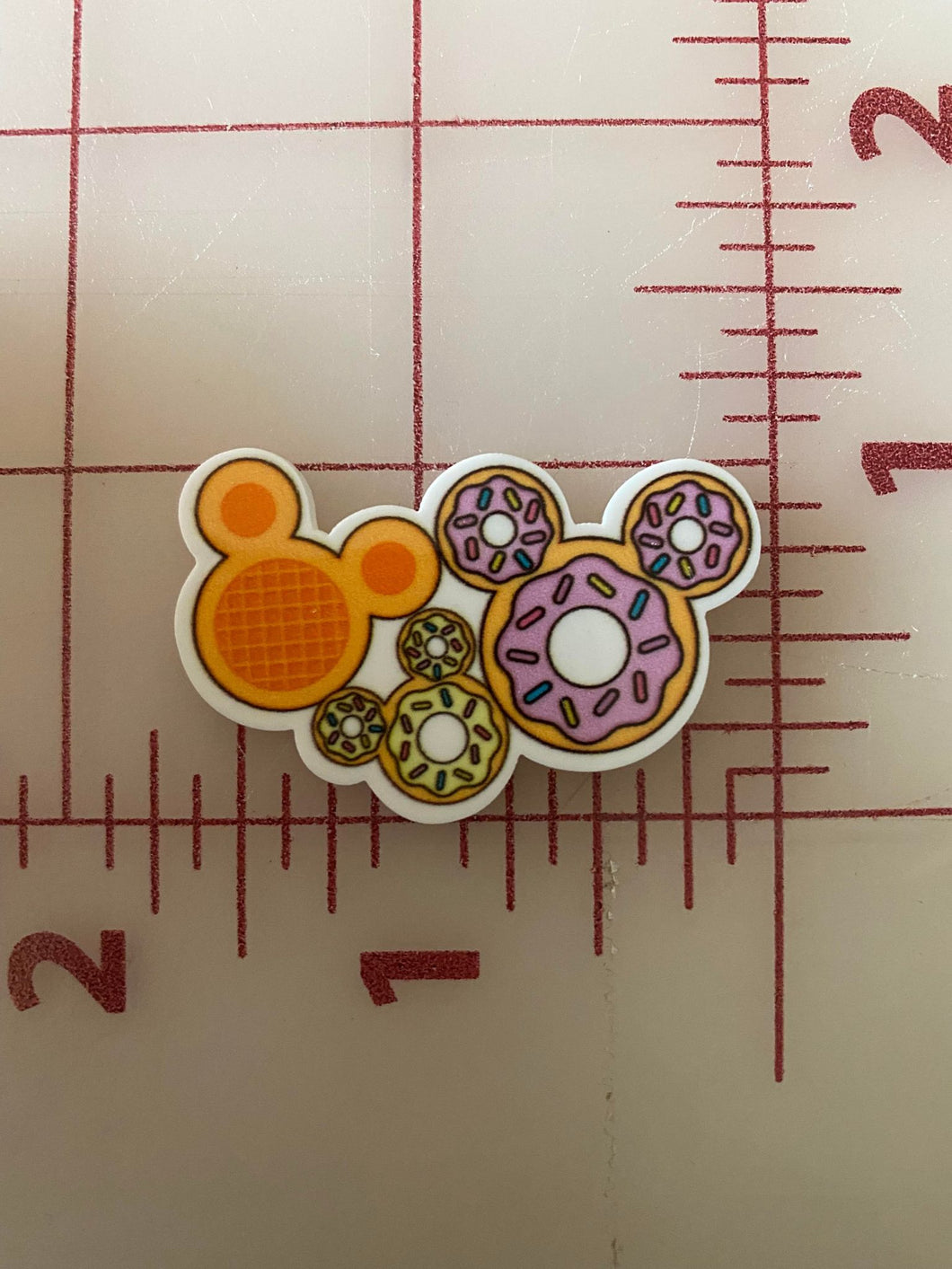 Park Snacks Mickey Waffle Mickey Donut Flat back Printed Resin