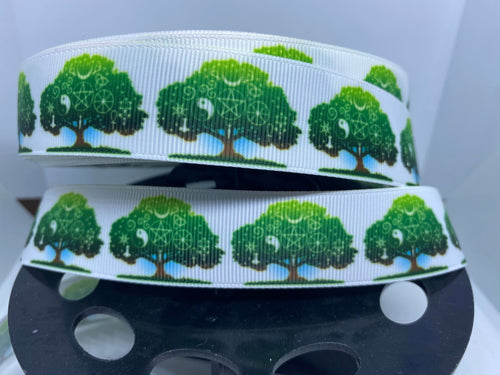 1 yard 1 Inch Coexist Tree of Religions Grosgrain Ribbon