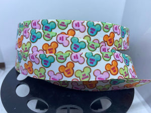 NEW 1 Yard 7/8" Mickey Valentines Day Conversation Hearts Grosgrain Ribbon