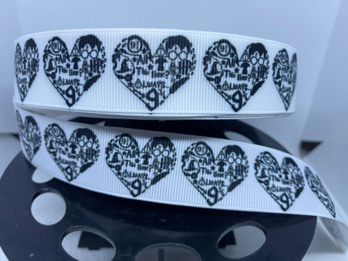 1 Yard 1 inch I heart Harry Potter Grosgrain Ribbon