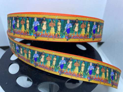 1 yard 1 inch Disney Pocahontas Characters Grosgrain Ribbon