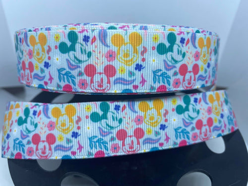 1 yard 1 inch Spring Mickey Grosgrain Ribbon