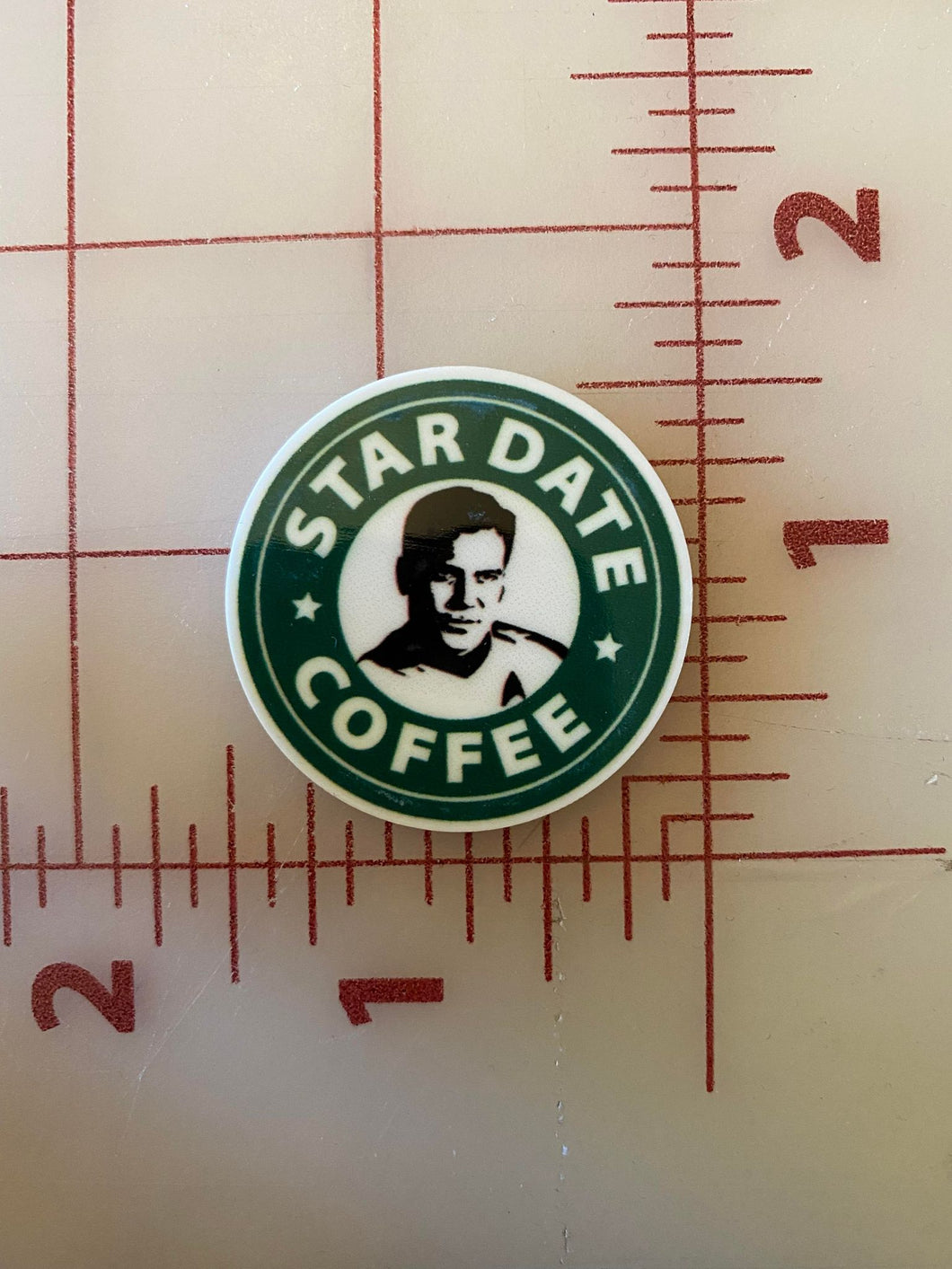 Captain Kirk Star Date Coffee Star Trek Flat back Printed Resin