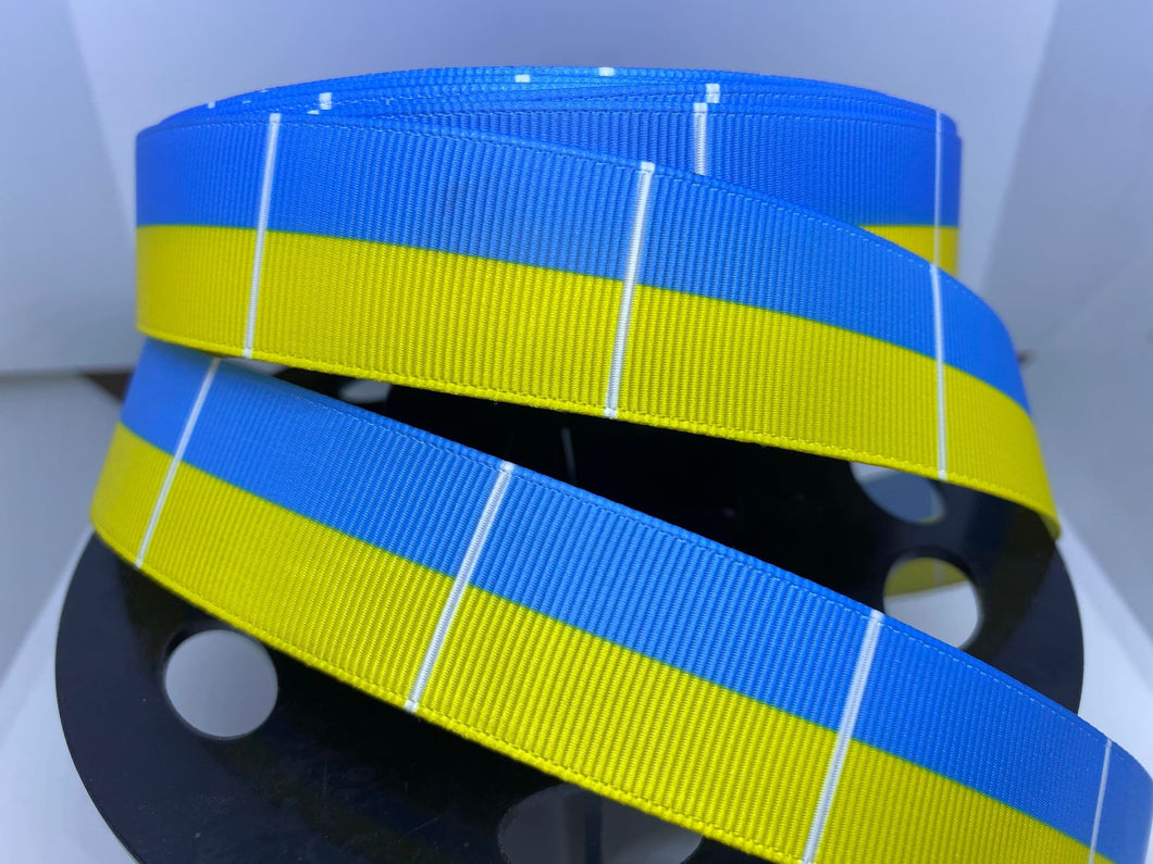 1 yard 1 inch Ukrainian Flag 1 Grosgrain Ribbon