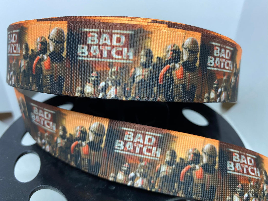 1 Yard 1 Inch Bad Batch Print Star Wars Inspired Grosgrain Ribbon