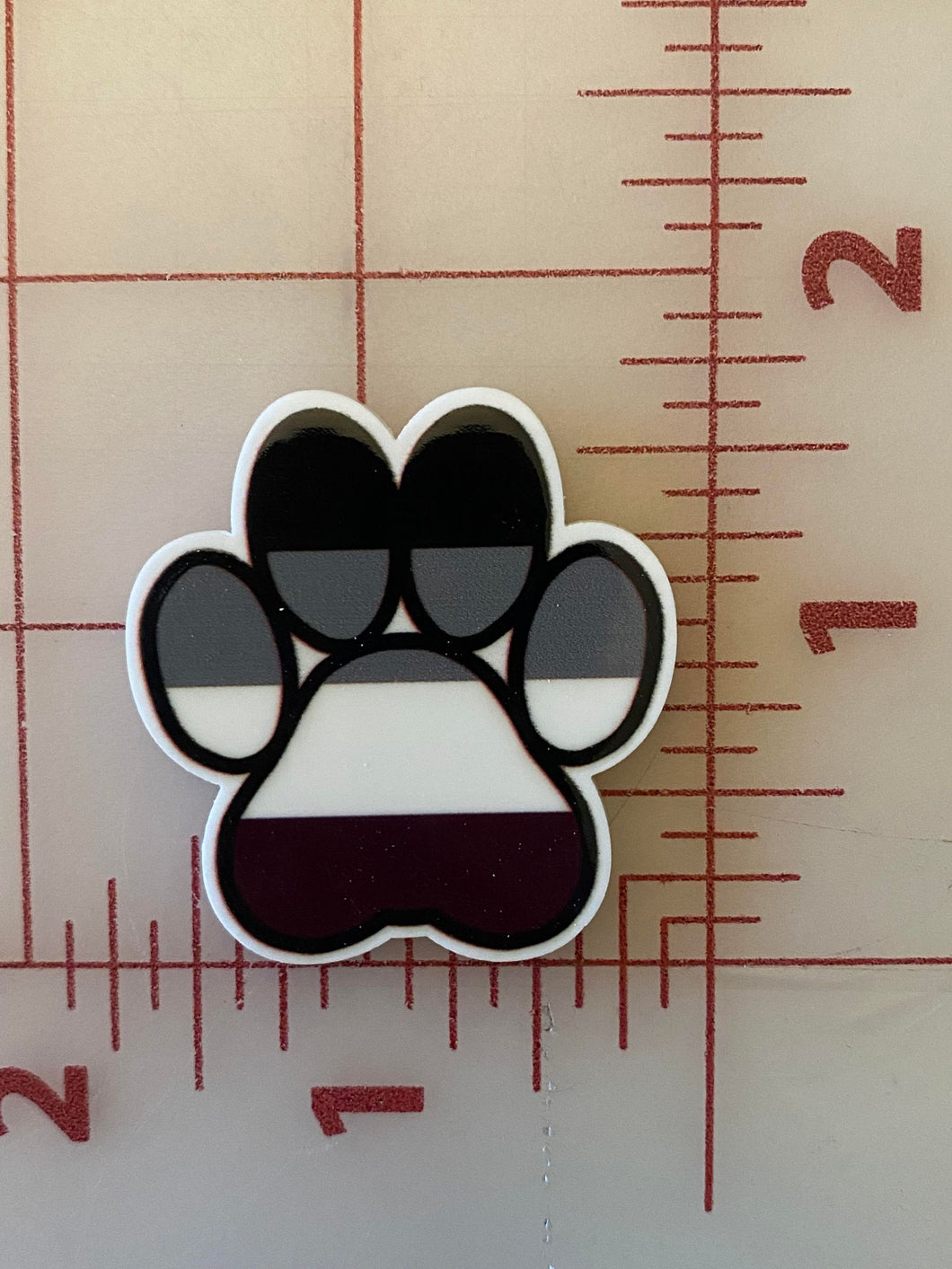 Asexual Pride Paw LGBTQ Flat back Printed Resin