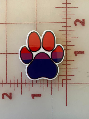 Bisexual Pride Paw LGBTQ Paw Flat back Printed Resin