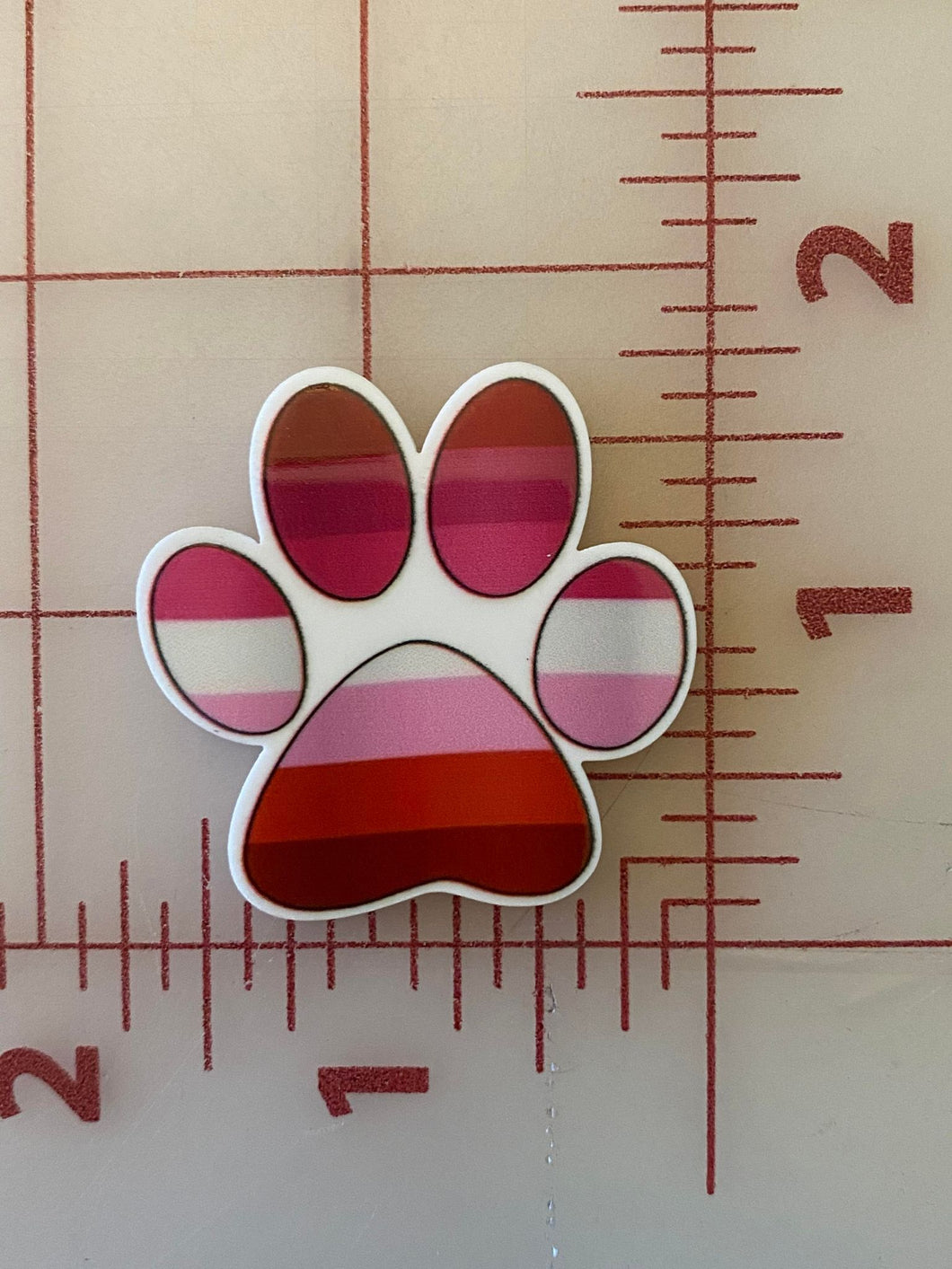 Lesbian Pride Paw LGBTQ Flat back Printed Resin