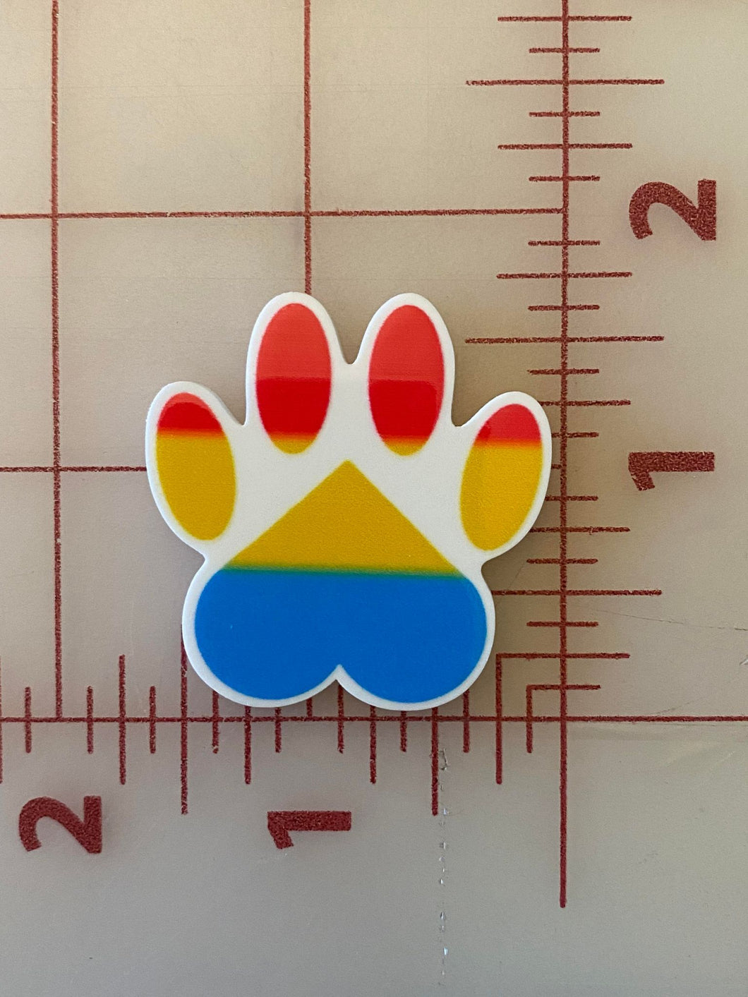 Pansexual Pride LGBTQ Paw Flat back Printed Resin