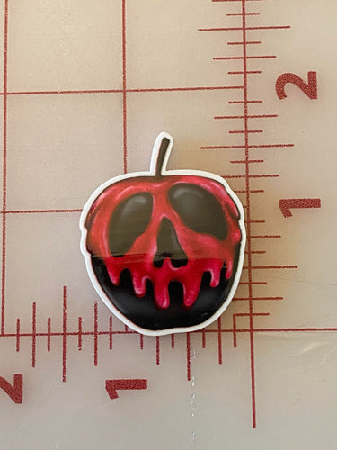 Punk pink and Black Poison Apple Flat back Printed Resin
