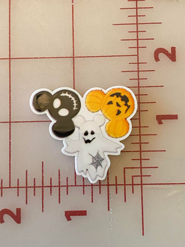 New Halloween Mickey Trio Jack, Ghost, Pumpkin Flat back Printed Resin