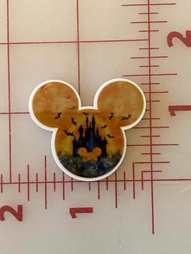 New Halloween Mickey Spooky Castle Flat back Printed Resin