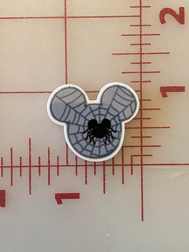 New Small Halloween Mickey with Spiderwebs Flat back Printed Resin