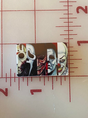 Horror Movie Icons Horizontal Collage Flat Back Printed Resin