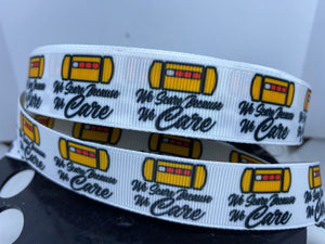 1 Yard 7/8" Monsters Inc "We Scare because We Care" Grosgrain Ribbon