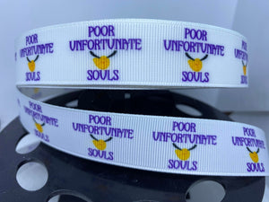 1 yard 7/8" Ursula "Poor unfortunate souls" Disney Grosgrain Ribbon