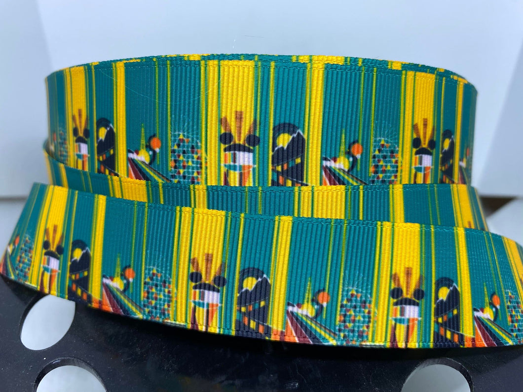 1 yard 1 inch Walt Disney World Park Icons Grosgrain Ribbon