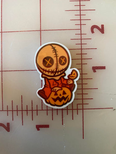 Cute Little Sam Trick o' Treat Flat Back Printed Resin
