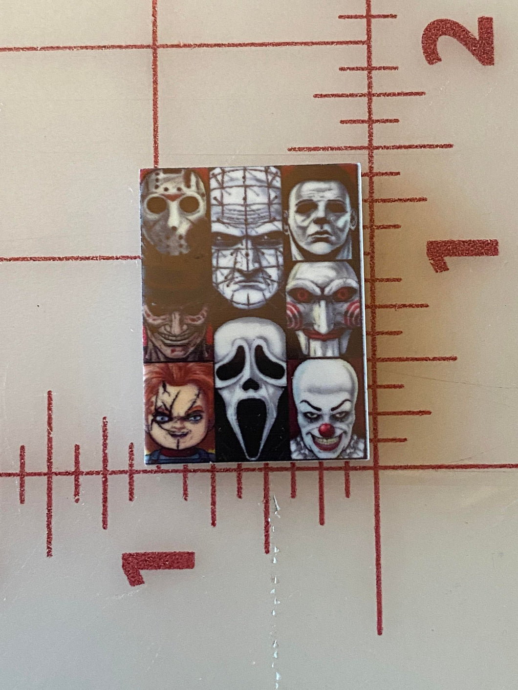 Horror movie Icons Vertical Collage Flat Back Printed Resin