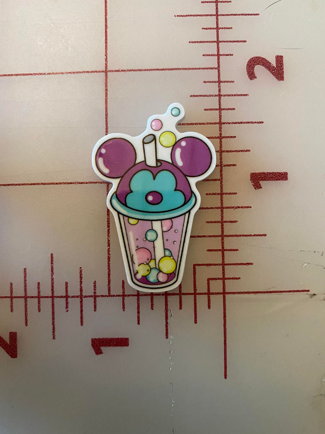Kawaii Mickey Boba Drink Cup Flat Back Printed Resin