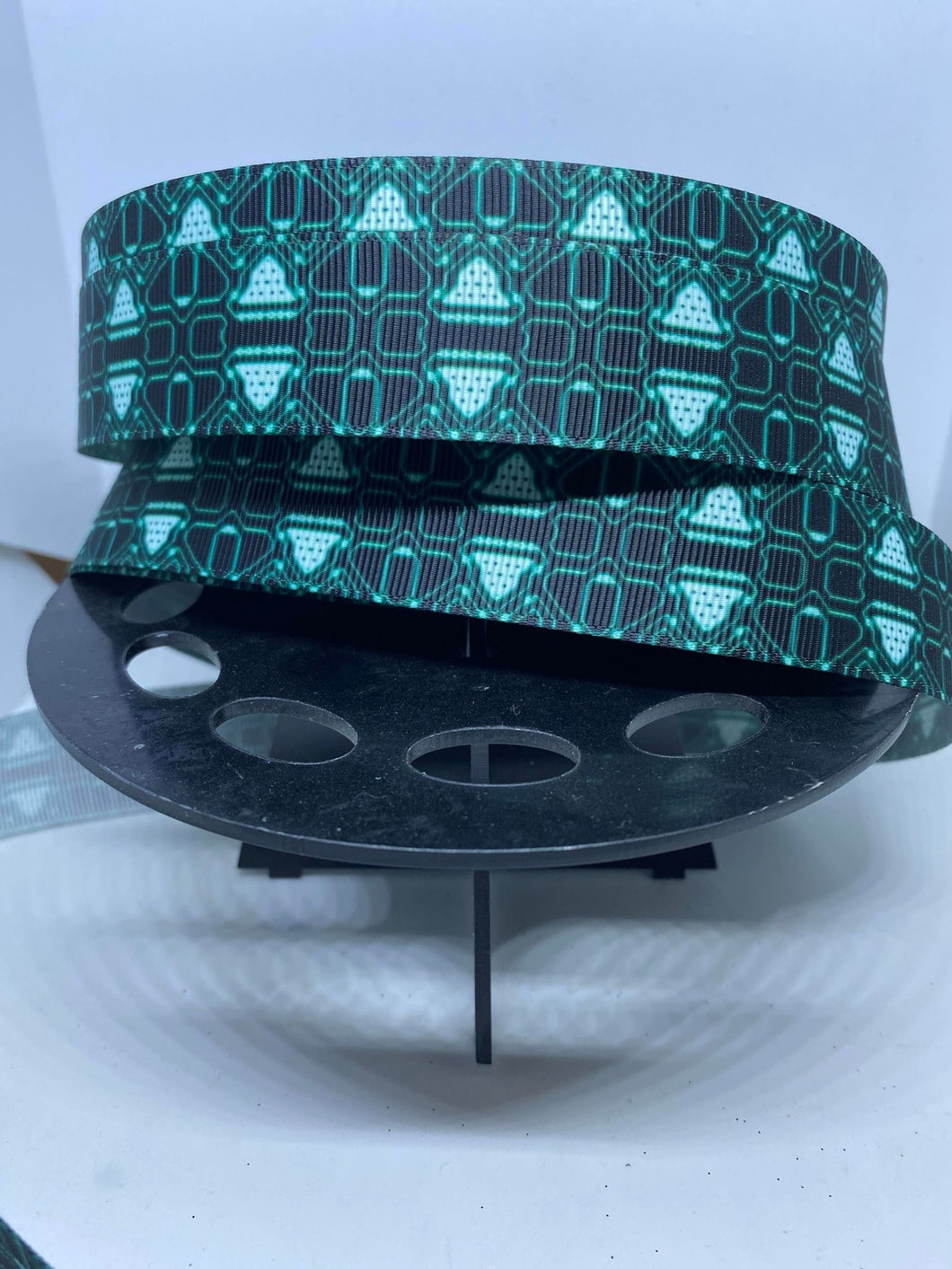 1 Yard 1 inch TRON inspired Grid Grosgrain Ribbon