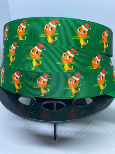 1 yard 1 inch Disney Christmas Orange Bird Grosgrain Ribbon