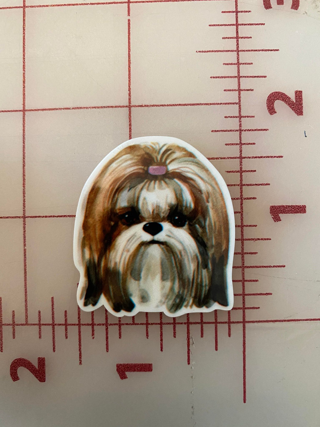 Lhasa Apso Flat back Printed Resin