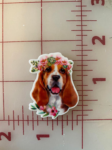 Basset Hound Flat back Printed Resin