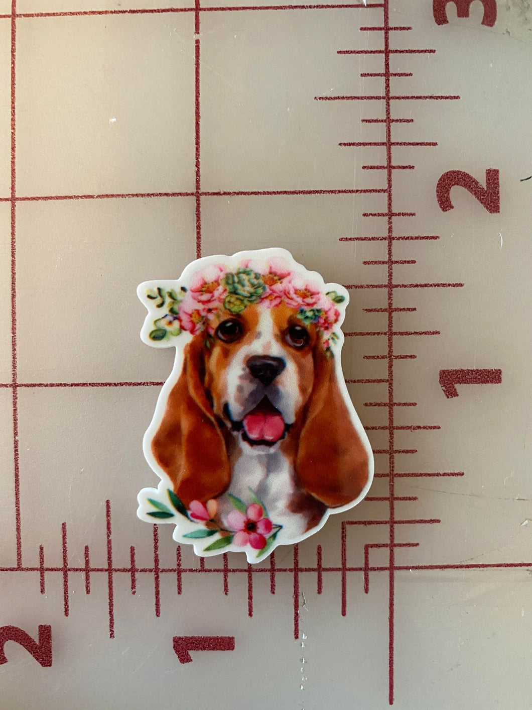 Basset Hound Flat back Printed Resin