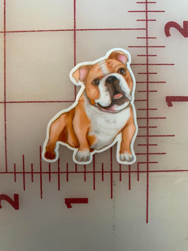 Bulldog Flat back Printed Resin