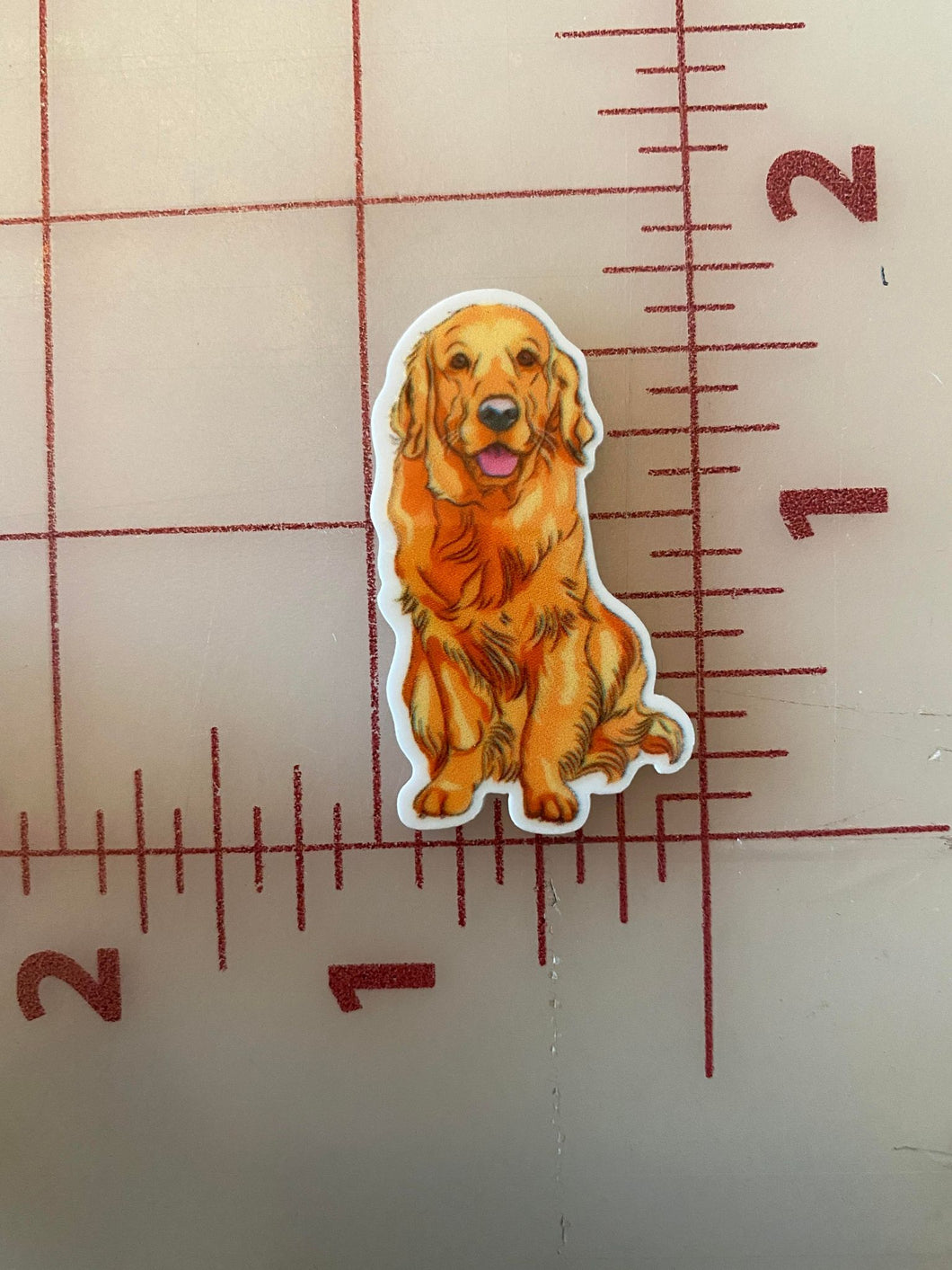 Golden Retriever Flat back Printed Resin