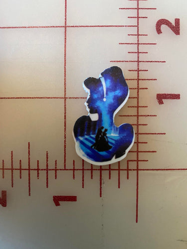 Disney Cinderella Silhouette with Scene Flat back Printed Resin