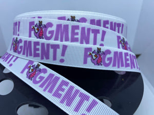 1 yard 5/8" Figment  Print Grosgrain Ribbon