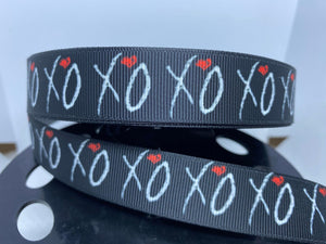 EXCLUSIVE 1 yard 7/8" Singer The Weeknd  "XO" Printed Grosgrain Ribbon