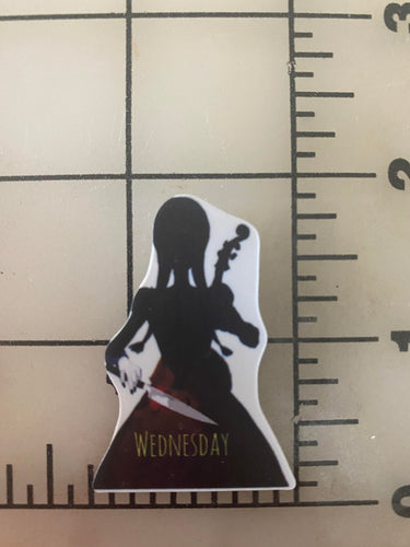 Wednesday with Cello Flat back Printed Resin