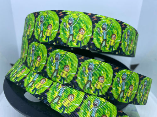1 yard 1 inch Rick and Morty Grosgrain Ribbon