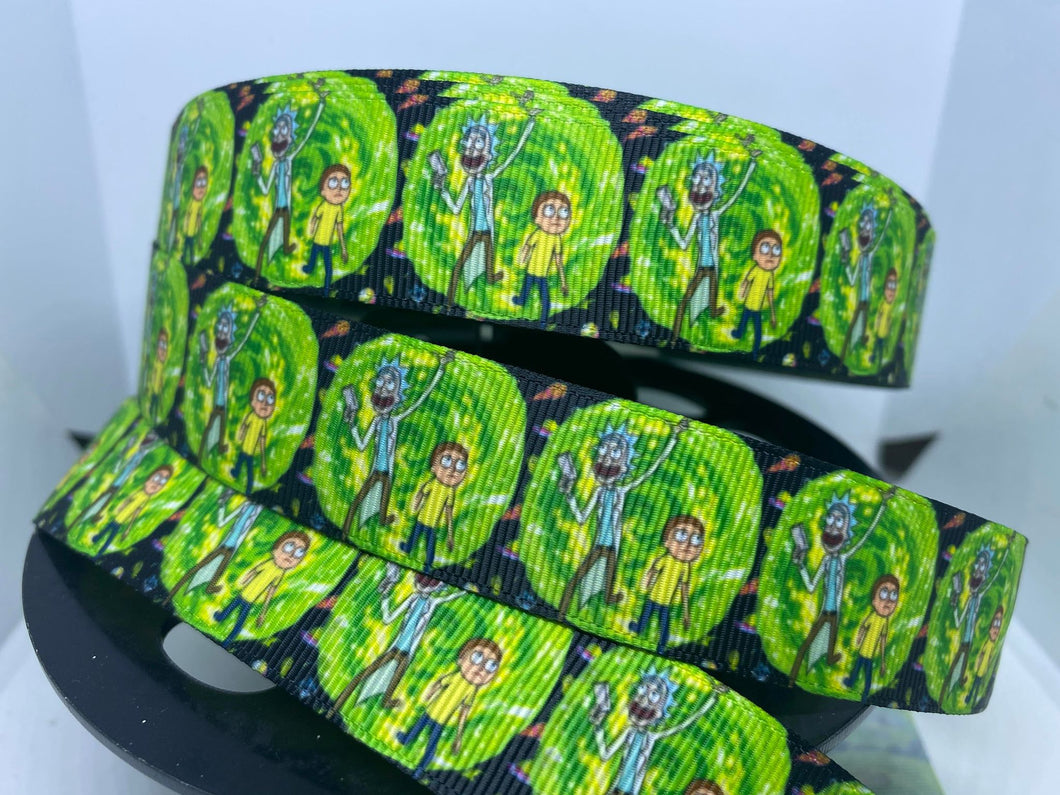 1 yard 1 inch Rick and Morty Grosgrain Ribbon
