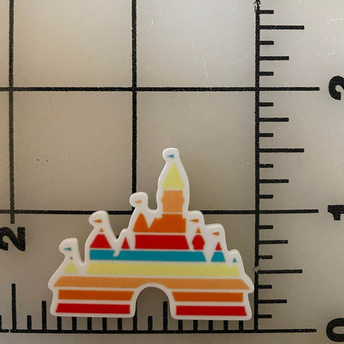 Colorful Sleeping Beauty Castle  Flat back Printed Resin