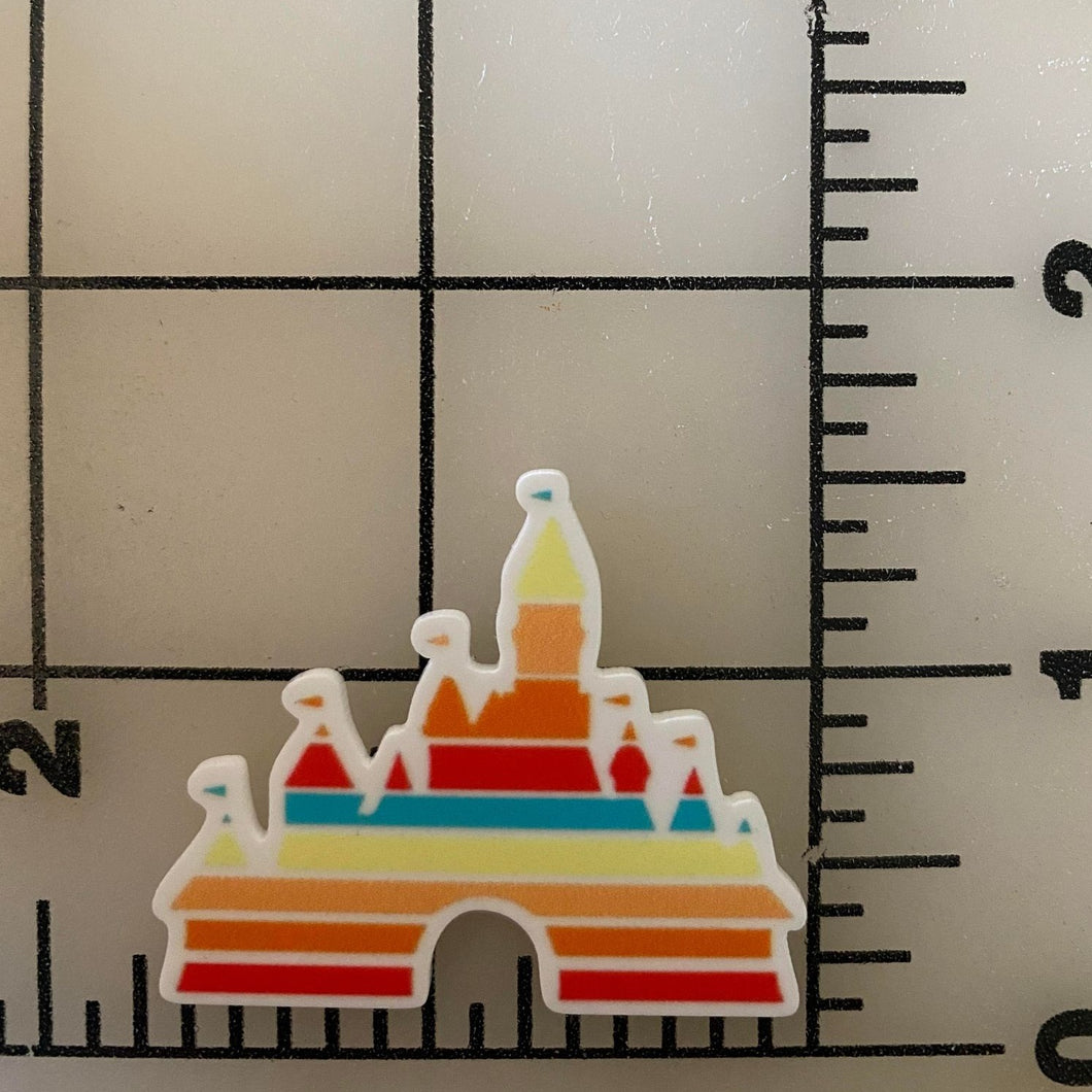 Colorful Sleeping Beauty Castle  Flat back Printed Resin