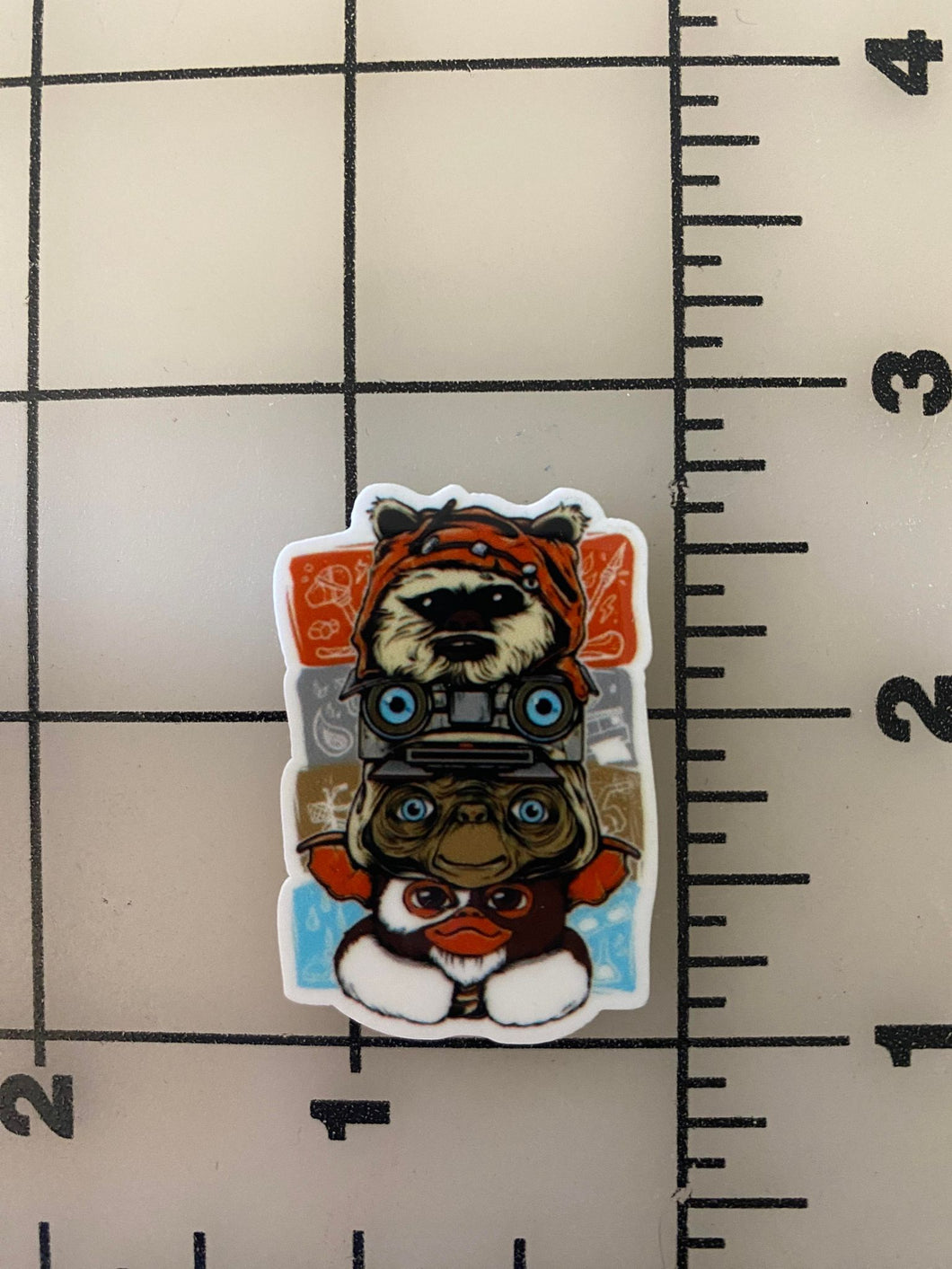 80's and 90's Movie Critters Ewok, Johnny 5, E.T. Gremlin Flat Back Printed Resin