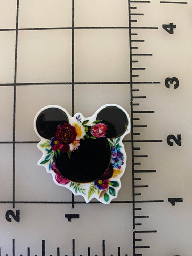 Pretty Floral Minnie Flat back Printed Resin
