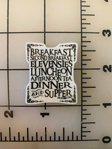 The Hobbit meal Schedule Lord of the Rings Flat Back Printed Resin