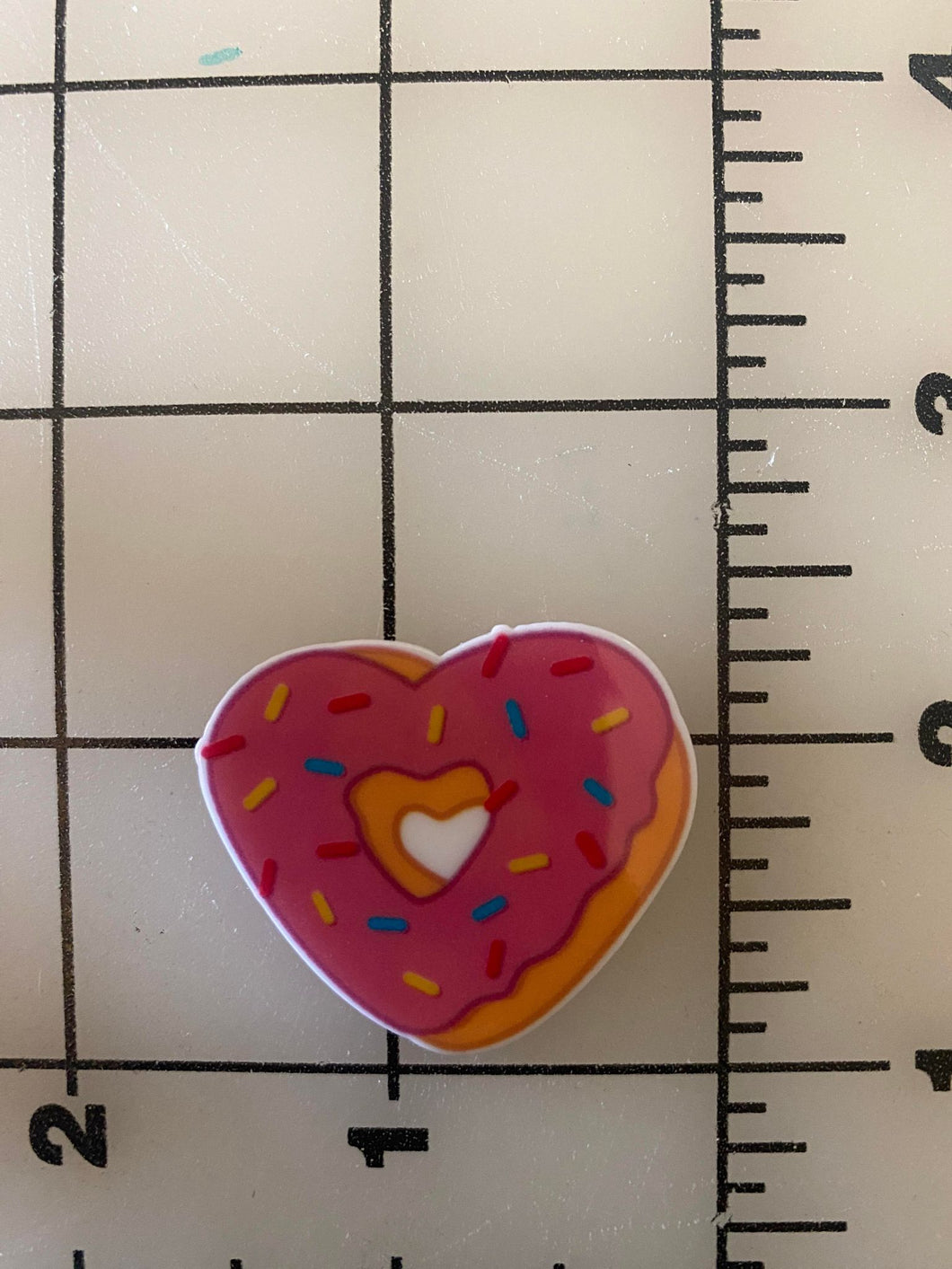 Heart Donut Flat back Printed Resin