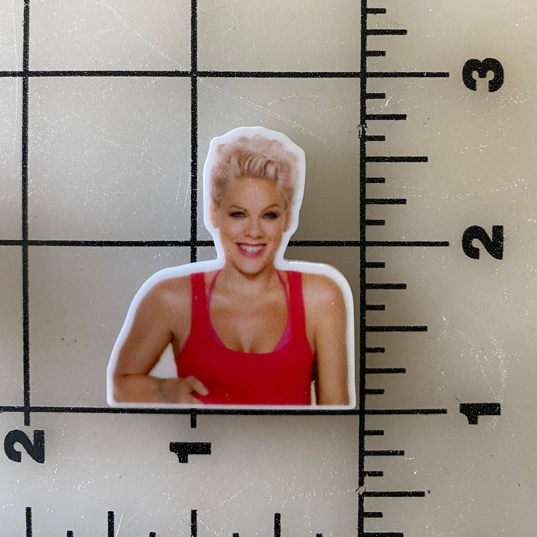 P!NK Pink Singer Flat back Printed Resin