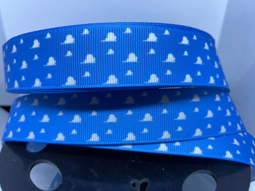 1 Yard 1 inch Andy's room Cloud Wallpaper Grosgrain Ribbon