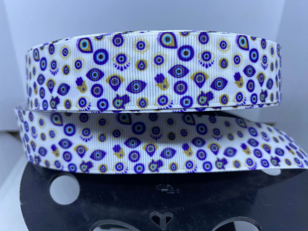 1 yard 1 inch Evil eye Nazar (amulet) Grosgrain Ribbon